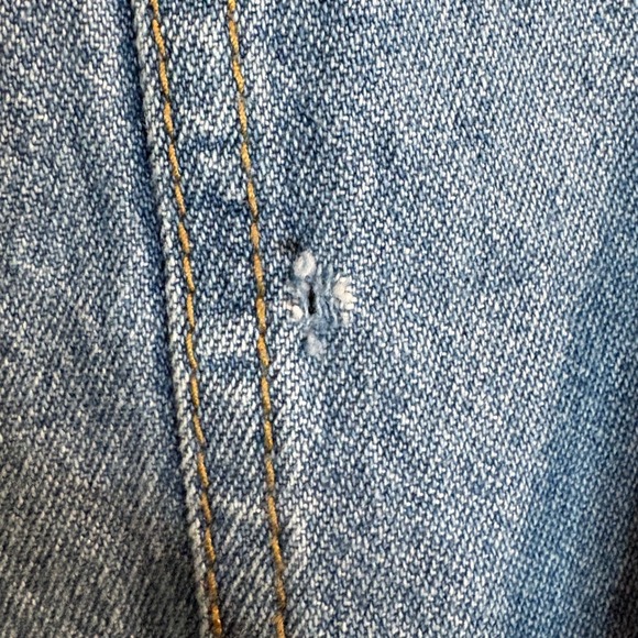 Vintage BFA Classics Blue Denim Ruffle Mermaid Flounce Midi Skirt Medium - Picture 5 of 8